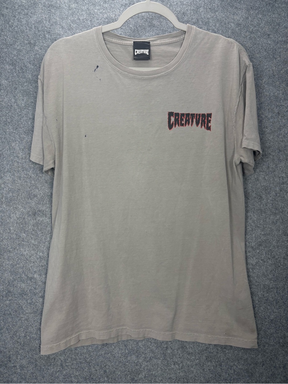 Creature Skateboards Gray Graphic Logo T-Shirt Skate Streetwear Men’s M